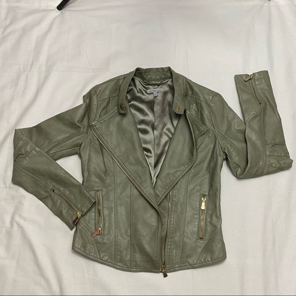 Charlotte Russe Green Moto Jacket - Picture 1 of 6